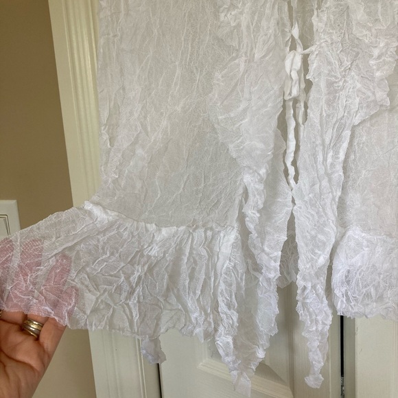 White Elena Wang Ruffle Knit Jacket Size S  Excellent Used Condition - Picture 9 of 10